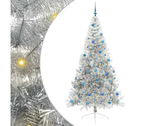 Mākslīgais Led Ziemassvētku Eglīte Sudraba 240 Cm Pet Vidaxl