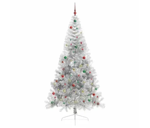 Tehis Pre-Lit Jõulupuu Koos 300 Led-Iga Hõbedane 240 Cm Pet