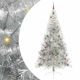 Tehis Pre-Lit Jõulupuu Koos 300 Led-Iga Hõbedane 240 Cm Pet