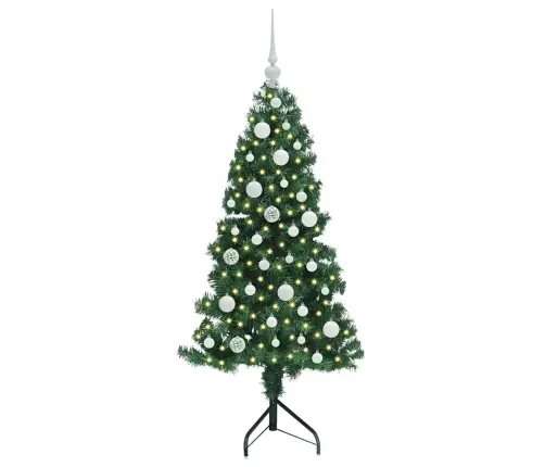 Stūra Mākslīgais Ziemassvētku Koks Zaļa 120 Cm Pvc Un Metāls Vidaxl