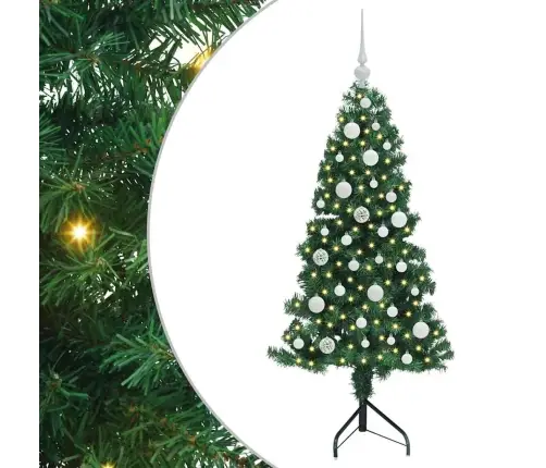 Stūra Mākslīgais Ziemassvētku Koks Zaļa 120 Cm Pvc Un Metāls Vidaxl