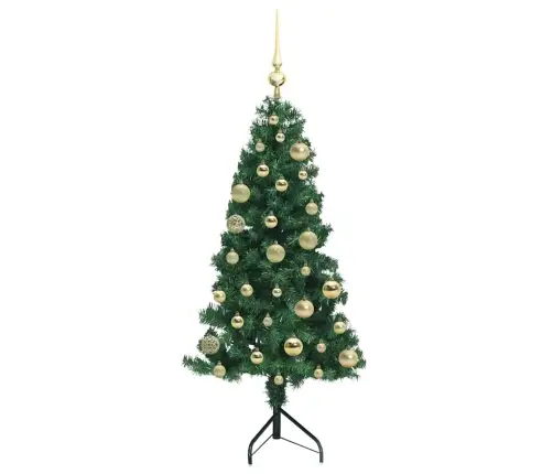 Stūra Mākslīgais Ziemassvētku Koks Zaļa 120 Cm Pvc Un Metāls Vidaxl