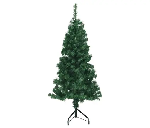 Stūra Mākslīgais Ziemassvētku Koks Zaļa 120 Cm Pvc Un Metāls Vidaxl