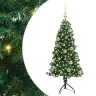 Stūra Mākslīgais Ziemassvētku Koks Zaļa 120 Cm Pvc Un Metāls Vidaxl