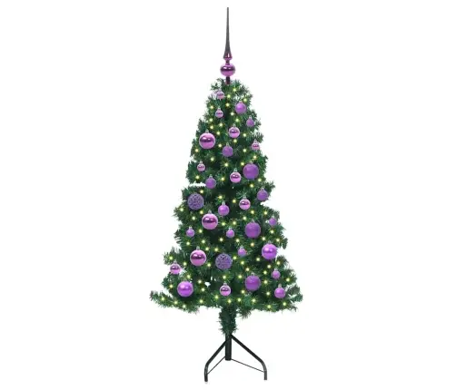 Stūra Mākslīgais Ziemassvētku Koks Zaļa 120 Cm Pvc Un Metāls Vidaxl