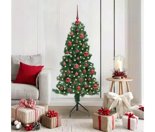 Nurgas Kunstlik Jõulupuu Roheline 150 Cm Pvc Ja Metall Nurgas Kunstlik Jõulupuu Roheline 150 Cm Pvc Ja Metall