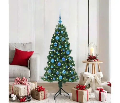 Kampinis Dirbtinis Kalėdų Medis Žalia 150 Cm Pvc Ir Metalas Kampinis Dirbtinis Kalėdų Medis Žalia 150 Cm Pvc Ir Metalas