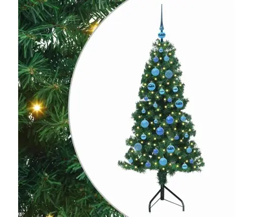 Kampinis Dirbtinis Kalėdų Medis Žalia 150 Cm Pvc Ir Metalas Kampinis Dirbtinis Kalėdų Medis Žalia 150 Cm Pvc Ir Metalas