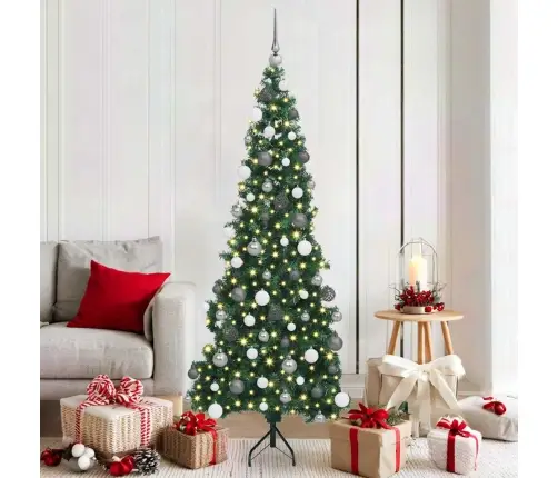 Stūra Mākslīgais Ziemassvētku Koks Zaļa 180 Cm Pvc Un Metāls Vidaxl Stūra Mākslīgais Ziemassvētku Koks Zaļa 180 Cm Pvc Un Metāls Vidaxl