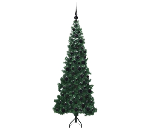 Stūra Mākslīgais Ziemassvētku Koks Zaļa 180 Cm Pvc Un Metāls Vidaxl