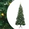Stūra Mākslīgais Ziemassvētku Koks Zaļa 180 Cm Pvc Un Metāls Vidaxl