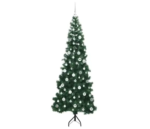 Kampinis Dirbtinis Kalėdų Medis Žalia 210 Cm Pvc Ir Metalas Kampinis Dirbtinis Kalėdų Medis Žalia 210 Cm Pvc Ir Metalas