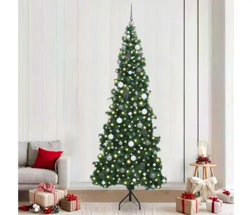 Stūra Mākslīgais Ziemassvētku Koks Zaļa 240 Cm Pvc Un Metāls Vidaxl Stūra Mākslīgais Ziemassvētku Koks Zaļa 240 Cm Pvc Un Metāls Vidaxl