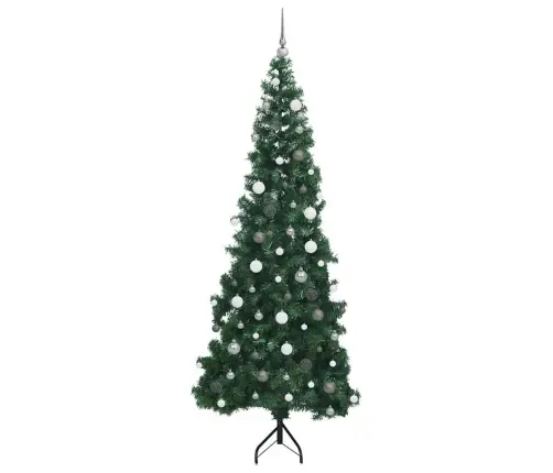 Stūra Mākslīgais Ziemassvētku Koks Zaļa 240 Cm Pvc Un Metāls Vidaxl Stūra Mākslīgais Ziemassvētku Koks Zaļa 240 Cm Pvc Un Metāls Vidaxl