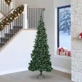 Stūra Mākslīgais Ziemassvētku Koks Zaļa 240 Cm Pvc Un Metāls Vidaxl