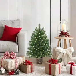 Dirbtinė Kalėdų Eglutė Su 150 Led S Stovu Žalia 65 Cm Pe Ir Pvc