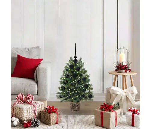 Tehisjõulupuu Koos 150 Led-Iga Roheline 75 Cm Pe Ja Pvc