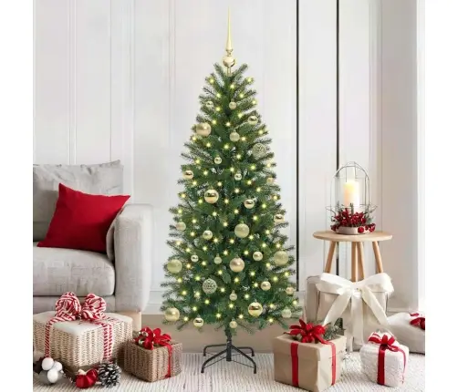 Dirbtinė Kalėdų Eglutė Su 150 Led Žalia 150 Cm Pe Ir Pvc