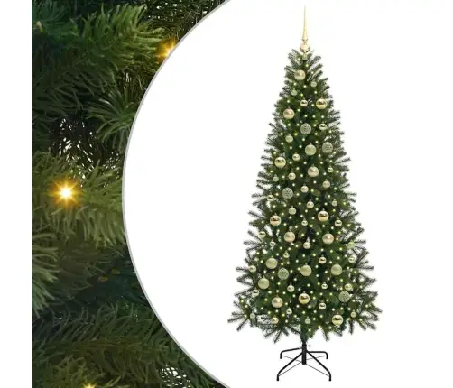 Tehisjõulupuu Koos 300 Led-Iga Roheline 210 Cm Pe Ja Pvc