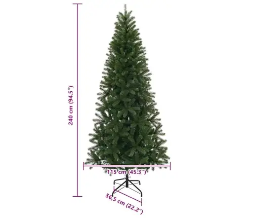 Mākslīgā Ziemassvētku Eglīte Su 300 Led Zaļa 240 Cm Pe Un Pvc Vidaxl