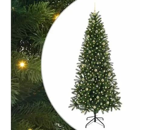 Mākslīgā Ziemassvētku Eglīte Su 300 Led Zaļa 240 Cm Pe Un Pvc Vidaxl