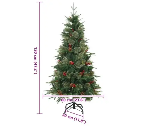 Dirbtinė Sulankstoma Kalėdų Eglutė Žalia 120 Cm Pe Ir Pvc