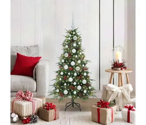 Mākslīgā Saliekamā Ziemassvētku Egle Zaļa 120 Cm Pe Un Pvc Vidaxl