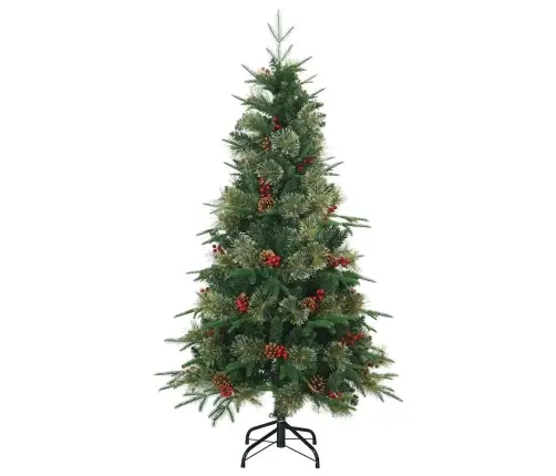 Mākslīgā Saliekamā Ziemassvētku Egle Zaļa 120 Cm Pe Un Pvc Vidaxl