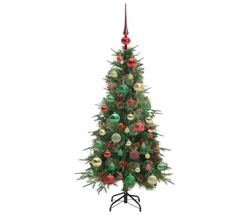 Mākslīgā Saliekamā Ziemassvētku Egle Zaļa 120 Cm Pe Un Pvc Vidaxl