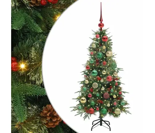 Mākslīgā Saliekamā Ziemassvētku Egle Zaļa 120 Cm Pe Un Pvc Vidaxl