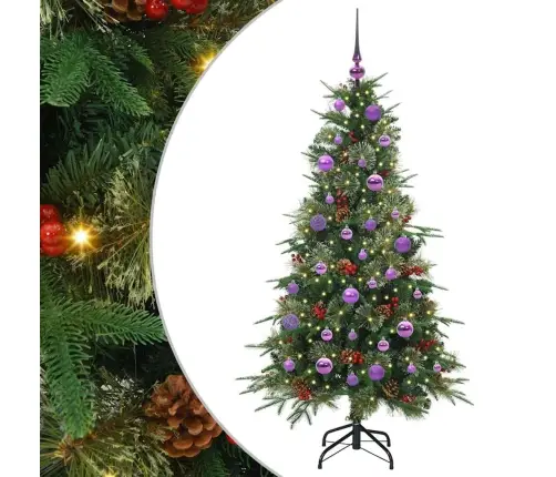 Mākslīgā Saliekamā Ziemassvētku Egle Zaļa 150 Cm Pe Un Pvc Vidaxl