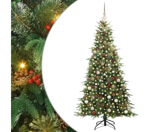Mākslīgā Saliekamā Ziemassvētku Egle Zaļa 210 Cm Pe Un Pvc Vidaxl