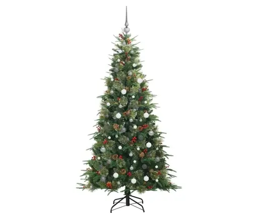 Mākslīgā Saliekamā Ziemassvētku Egle Zaļa 210 Cm Pe Un Pvc Vidaxl