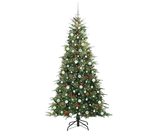 Mākslīgā Saliekamā Ziemassvētku Egle Zaļa 210 Cm Pe Un Pvc Vidaxl