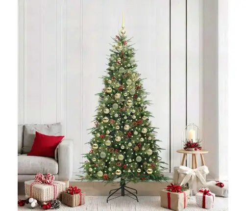 Mākslīgā Saliekamā Ziemassvētku Egle Zaļa 210 Cm Pe Un Pvc Vidaxl