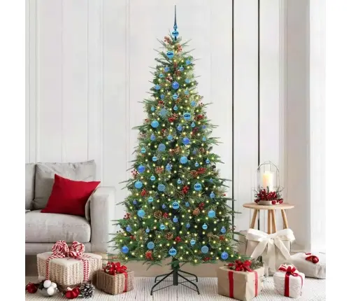 Mākslīgā Saliekamā Ziemassvētku Egle Zaļa 210 Cm Pe Un Pvc Vidaxl