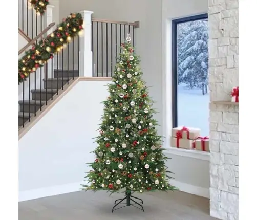 Mākslīgā Saliekamā Ziemassvētku Egle Zaļa 240 Cm Pe Un Pvc Vidaxl
