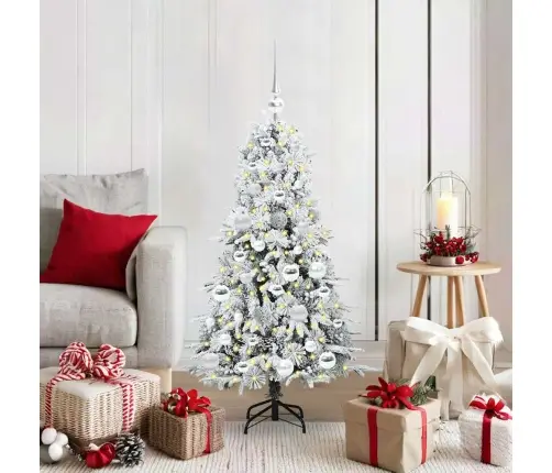 Dirbtinė Sulankstoma Kalėdų Eglutė Balta 120 Cm Pe Ir Pvc