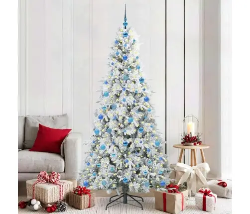 Dirbtinė Sulankstoma Kalėdų Eglutė Balta 210 Cm Pe Ir Pvc