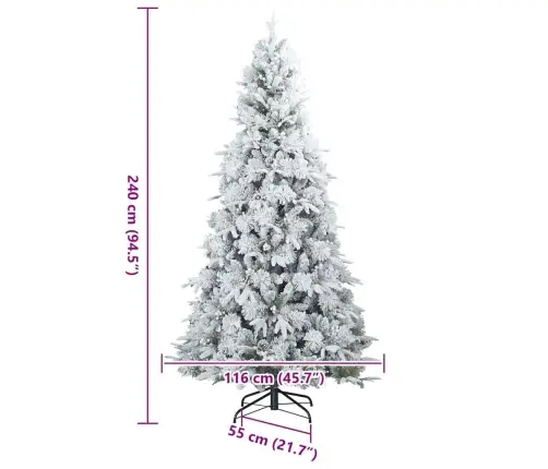 Mākslīgā Saliekamā Ziemassvētku Egle Zaļa 240 Cm Pe Un Pvc Vidaxl