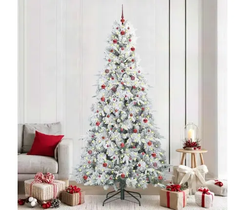 Dirbtinė Sulankstoma Kalėdų Eglutė Balta 240 Cm Pe Ir Pvc