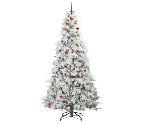 Dirbtinė Sulankstoma Kalėdų Eglutė Balta 240 Cm Pe Ir Pvc