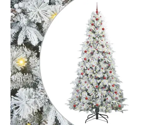 Dirbtinė Sulankstoma Kalėdų Eglutė Balta 240 Cm Pe Ir Pvc