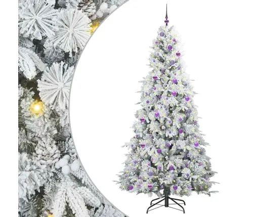 Dirbtinė Sulankstoma Kalėdų Eglutė Balta 240 Cm Pe Ir Pvc