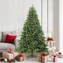 Tehisjõulupuu Koos 300 Led-Iga Roheline 180 Cm Pe Ja Pvc