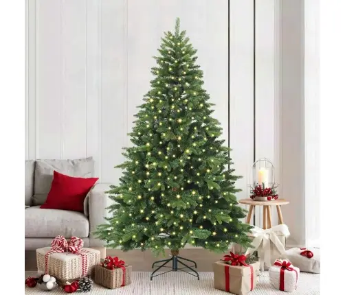 Mākslīgā Ziemassvētku Eglīte Su 300 Led Zaļa 210 Cm Pe Un Pvc Vidaxl