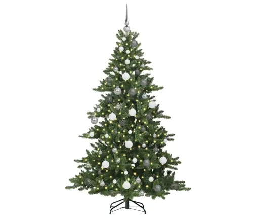 Mākslīgā Saliekamā Ziemassvētku Egle Ar 300 Led Zaļa 180 Cm Pvc Vidaxl