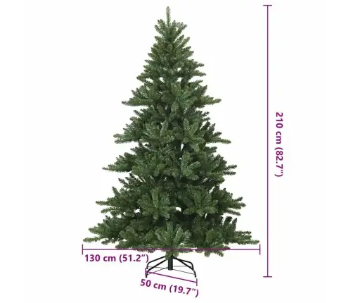 Mākslīgā Saliekamā Ziemassvētku Egle Ar 300 Led Zaļa 210 Cm Pvc Vidaxl