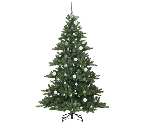 Mākslīgā Saliekamā Ziemassvētku Egle Ar 300 Led Zaļa 210 Cm Pvc Vidaxl