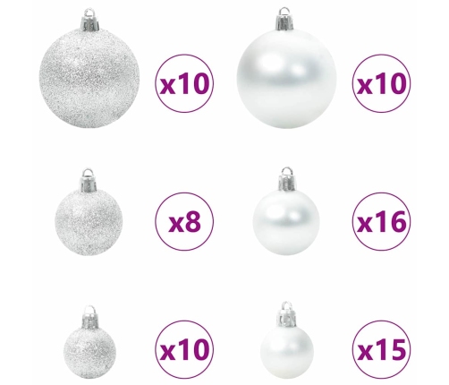 Mākslīgā Saliekamā Ziemassvētku Egle With Leds 210Cm Pvc Vidaxl